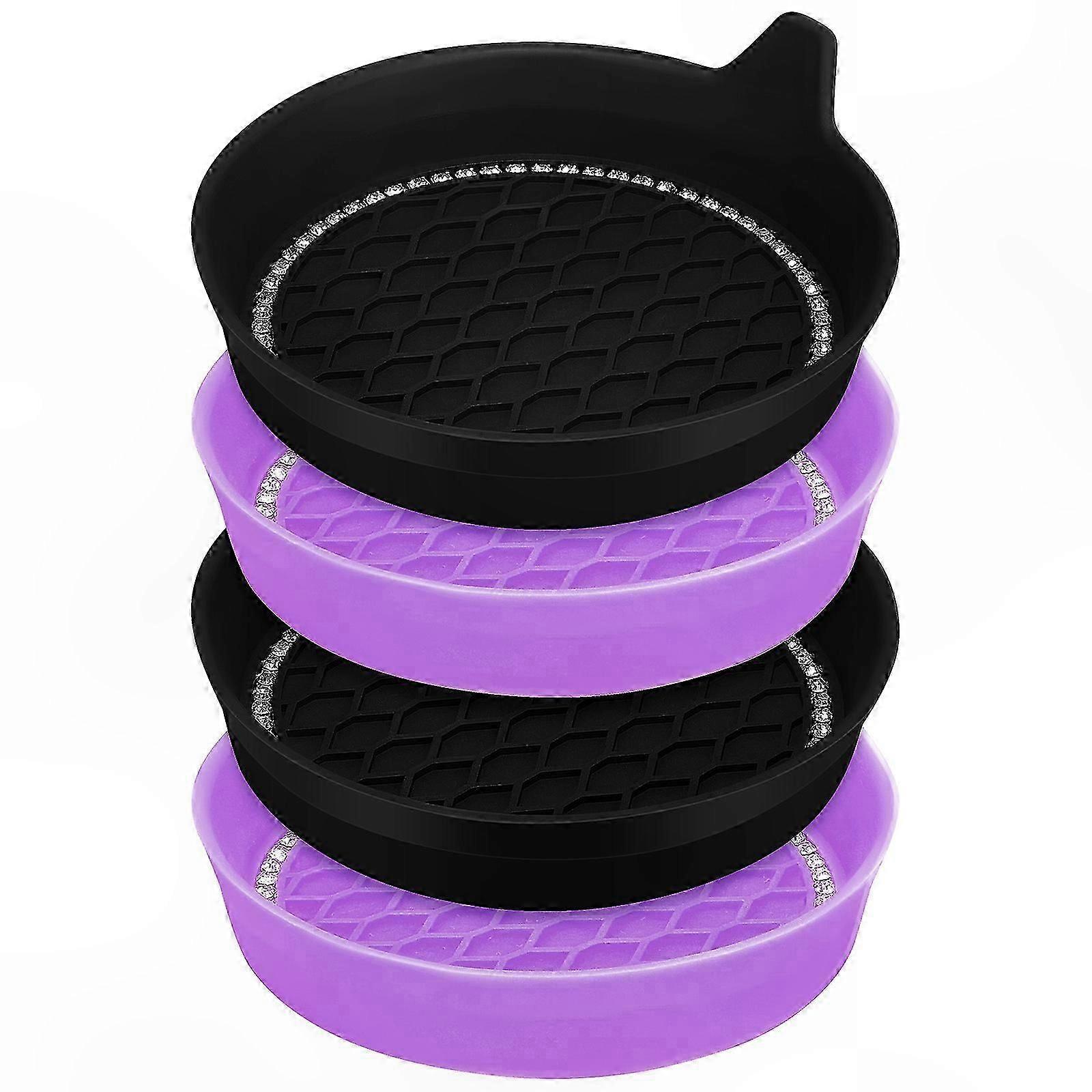 4-Pack Silicone Car Cup Coasters with Rhinestones