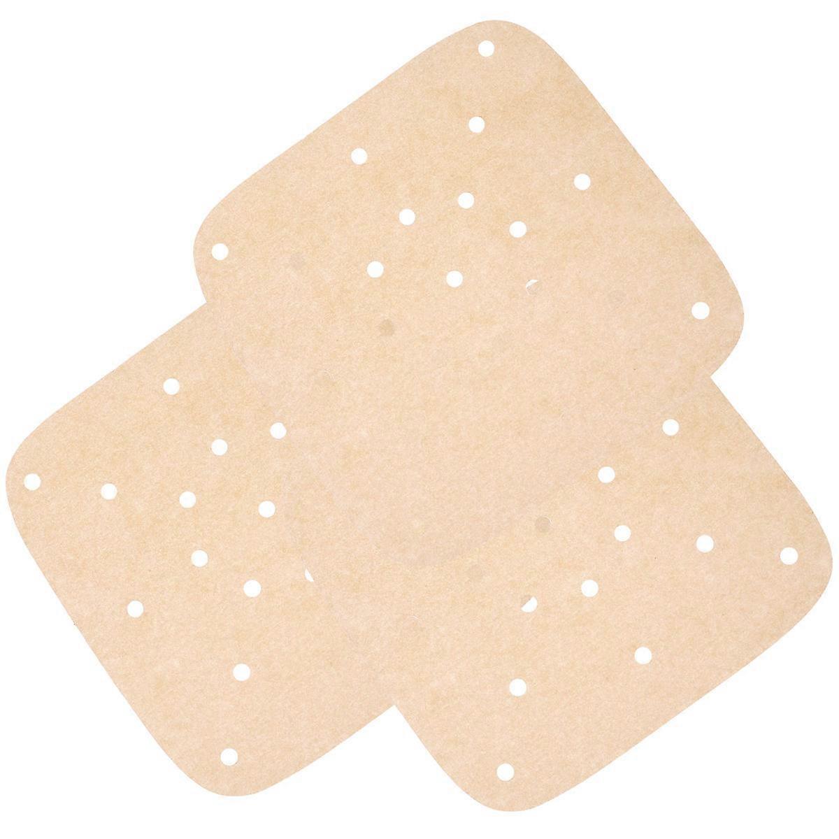 100Pcs Air Fryer Papers Non Stick Grill Mat Heat proof Pad Heat resistant Baking Sheet (Brown)