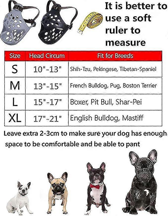 New & Improved Dog Muzzle for Short-Snout Breeds: Soft Silicone Biting & Chewing Control, Safe for Flat-faced & Aggressive Dogs