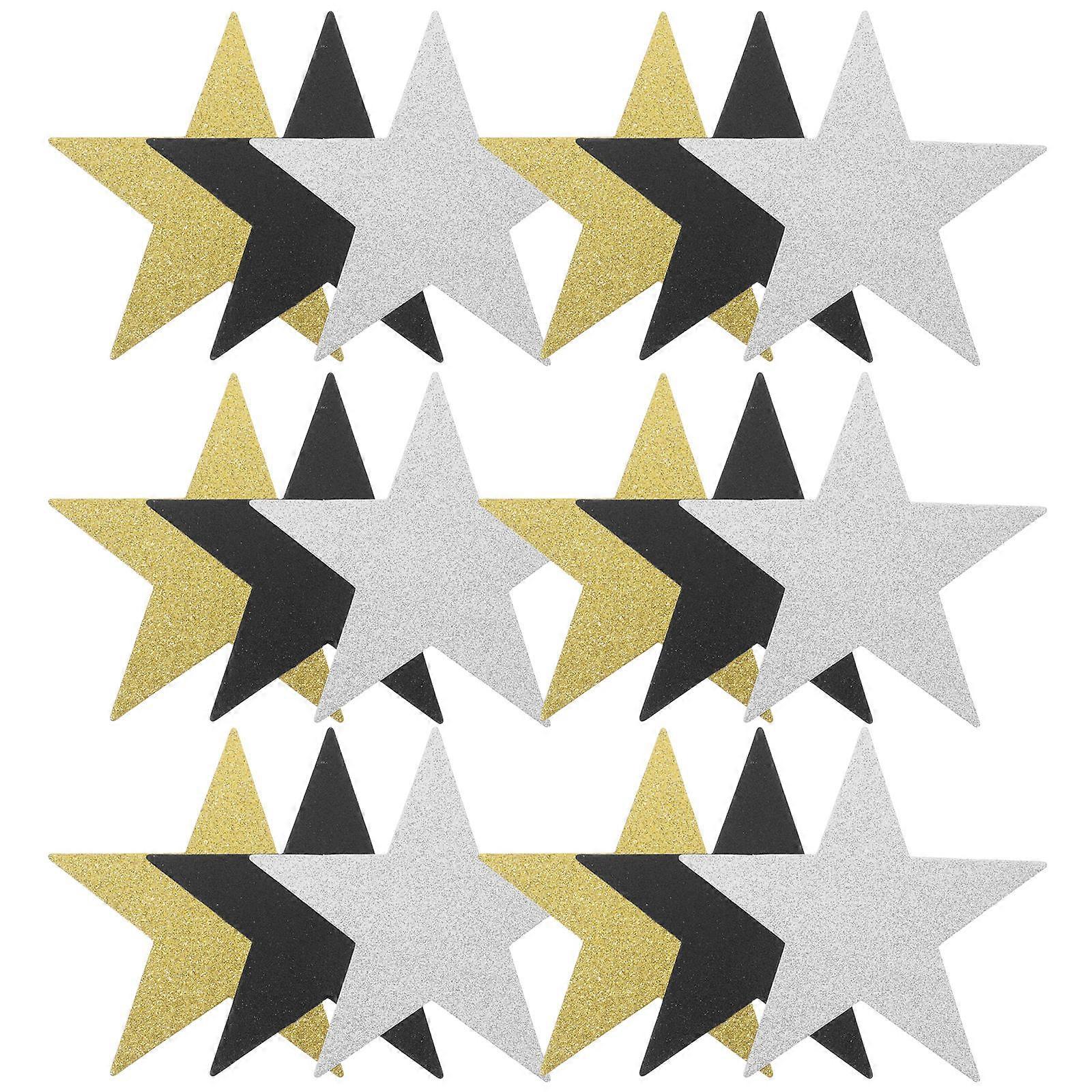 Glitter Star Cutout Paper for Decor Assorted Color Handcrafted with Sparkling Effect 30pcs