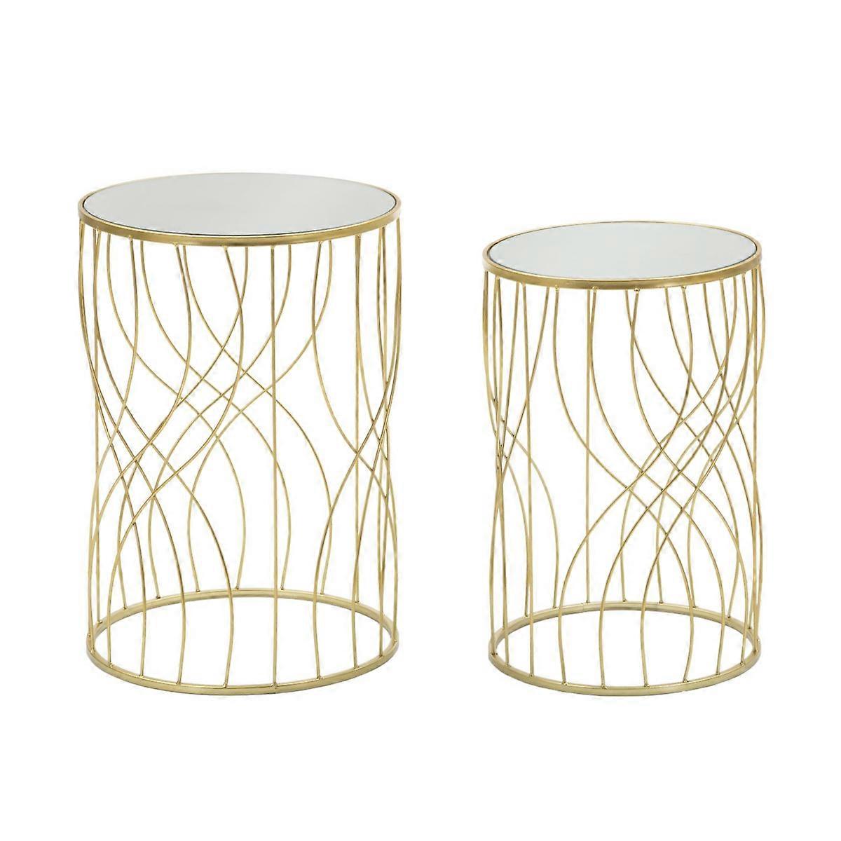 MF545 Table basse, Or, Métal, 38x38x55 cm