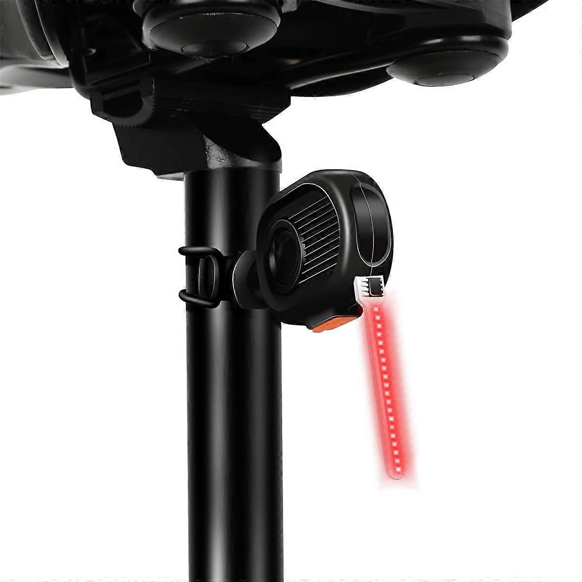 LED Bike Tail Light, Meteor Cycling Light - Multiple Modes, USB Rechargeable, Waterproof, Suitable for Most Seat Posts(Black)
