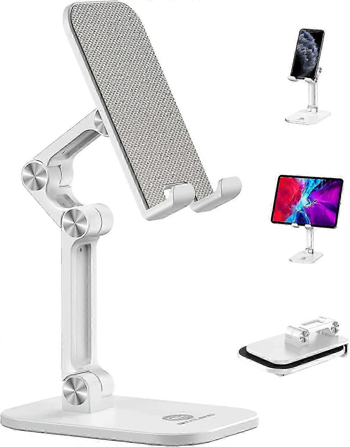 Cell Phone Stand for Desk - Adjustable Height, Angle & Compatibility with All 4 to 12.9 Inches Devices