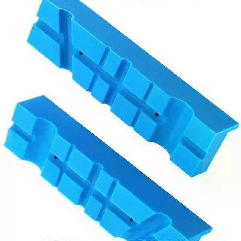 2PC Magnetic Jaw Pads Soft Rubber Padded Protector Multi Slot Inserts for Bench Vise Milling Machine Metalworking Tools