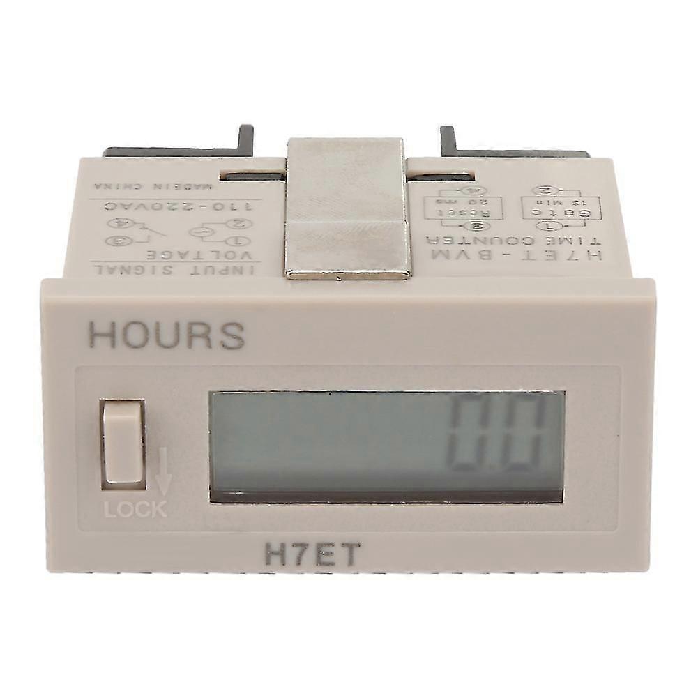 Qukaim Digital Counter Digital Elektrisk Räknare Totalisator, AC 110-220V, 6-siffrig LCD-skärm, Elektrisk räknare för Tidmätning, 0,0 Timme