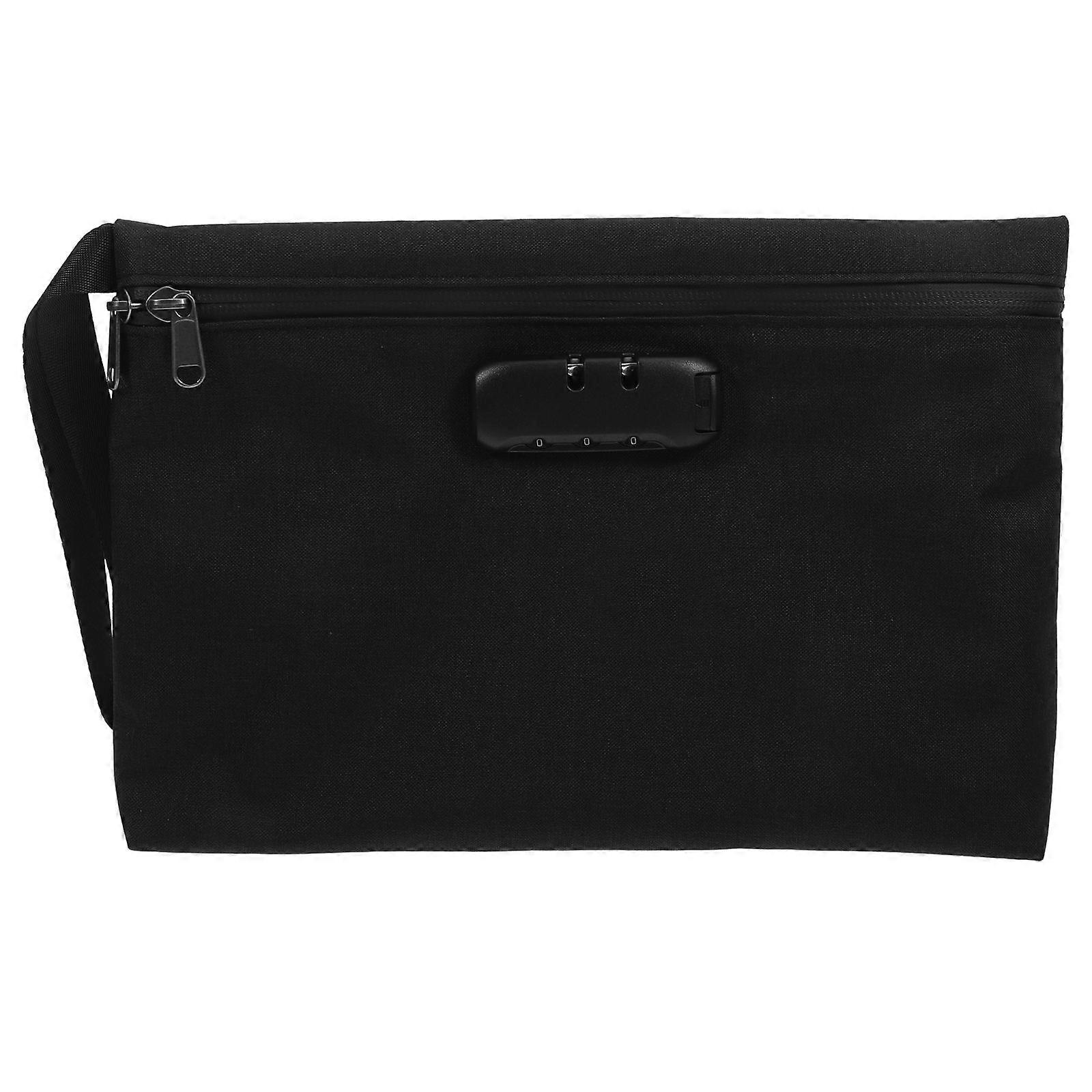 Portable Lockable Document Bag Splashproof And Secure Storage Pouch Supply For A4 Files Cash Phone Tablet And Credit Cards