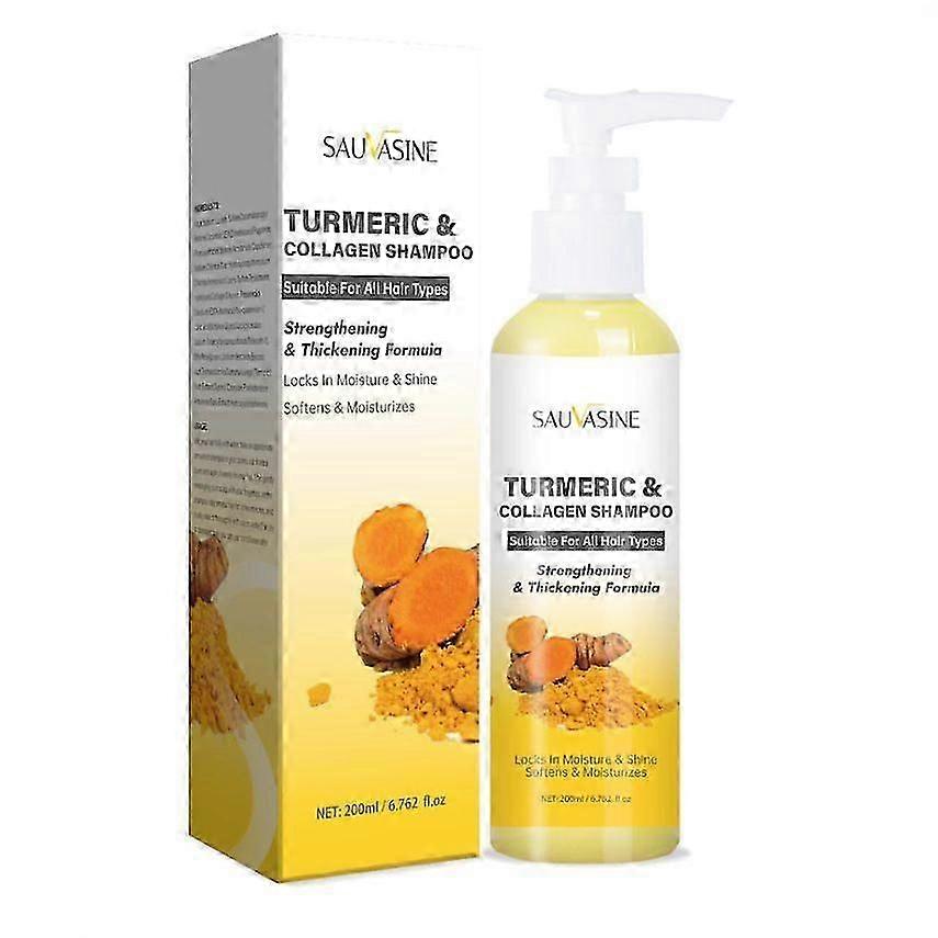 TURMERIC And COLLAGENS SHAMPOO Ginger Shampoo Moisturizing And Nourishing Antidandruff Shampoo Soft And Refreshing Oil-control And Antidandruff Shampo