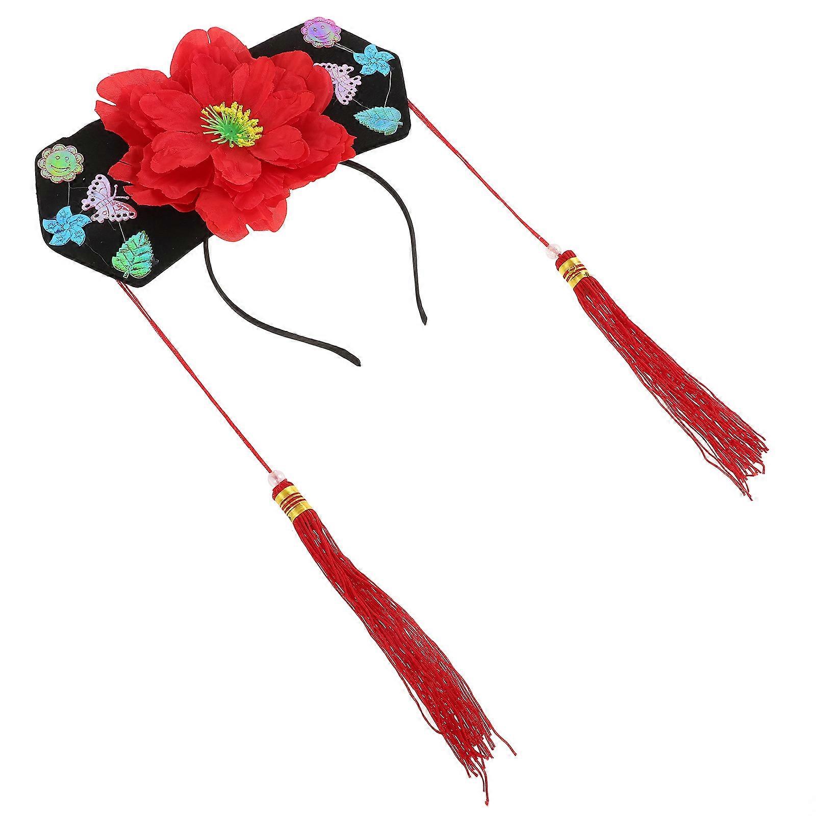 Chinese Hanfu Wig Headband Party Hair Hoop Traditional Princess Hairband 5Pcs