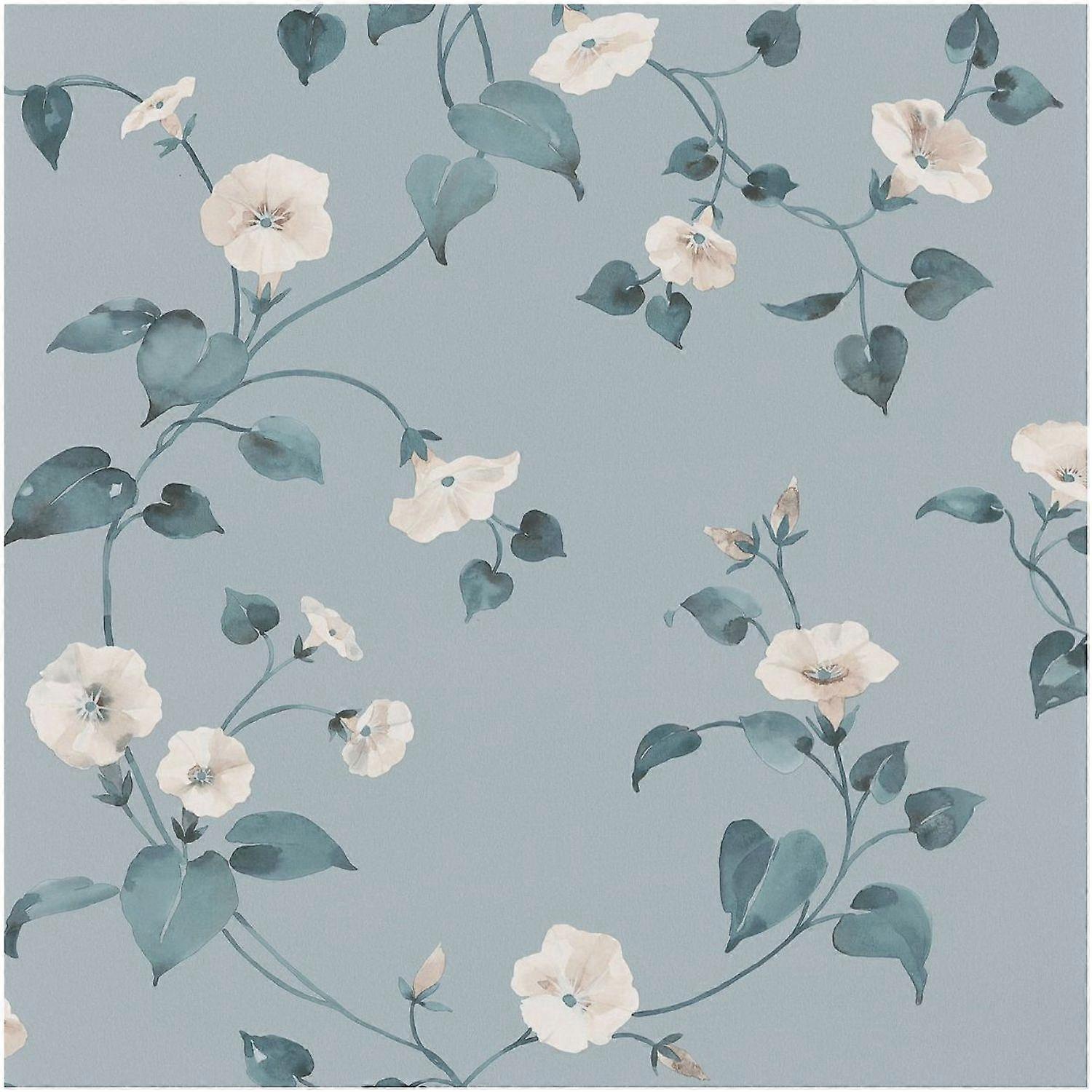 Abode Erismann Laura Duck Egg Flowers Wallpaper