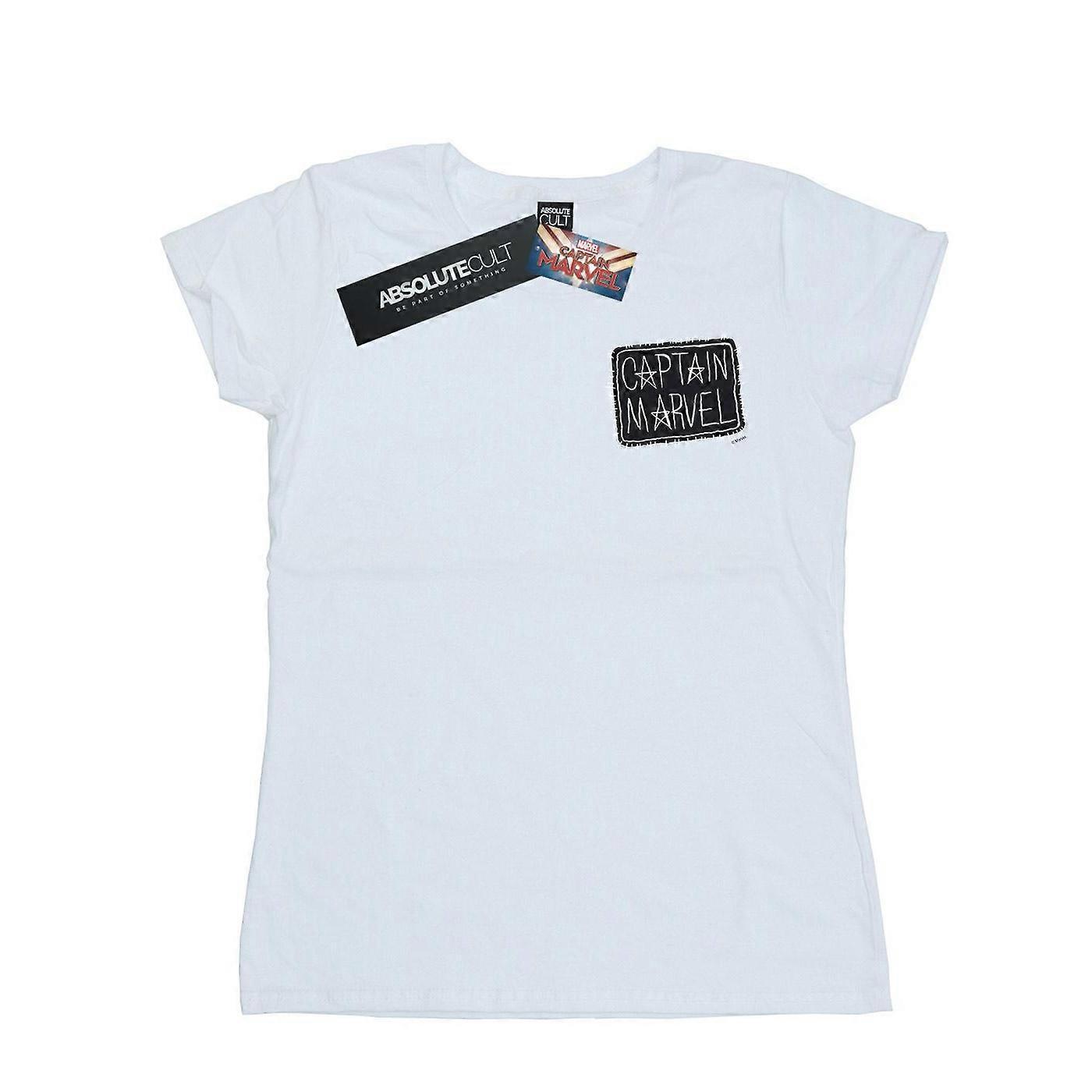 Marvel Dámské/Dámské Captain Marvel Prsní Patch Bavlněné Tričko