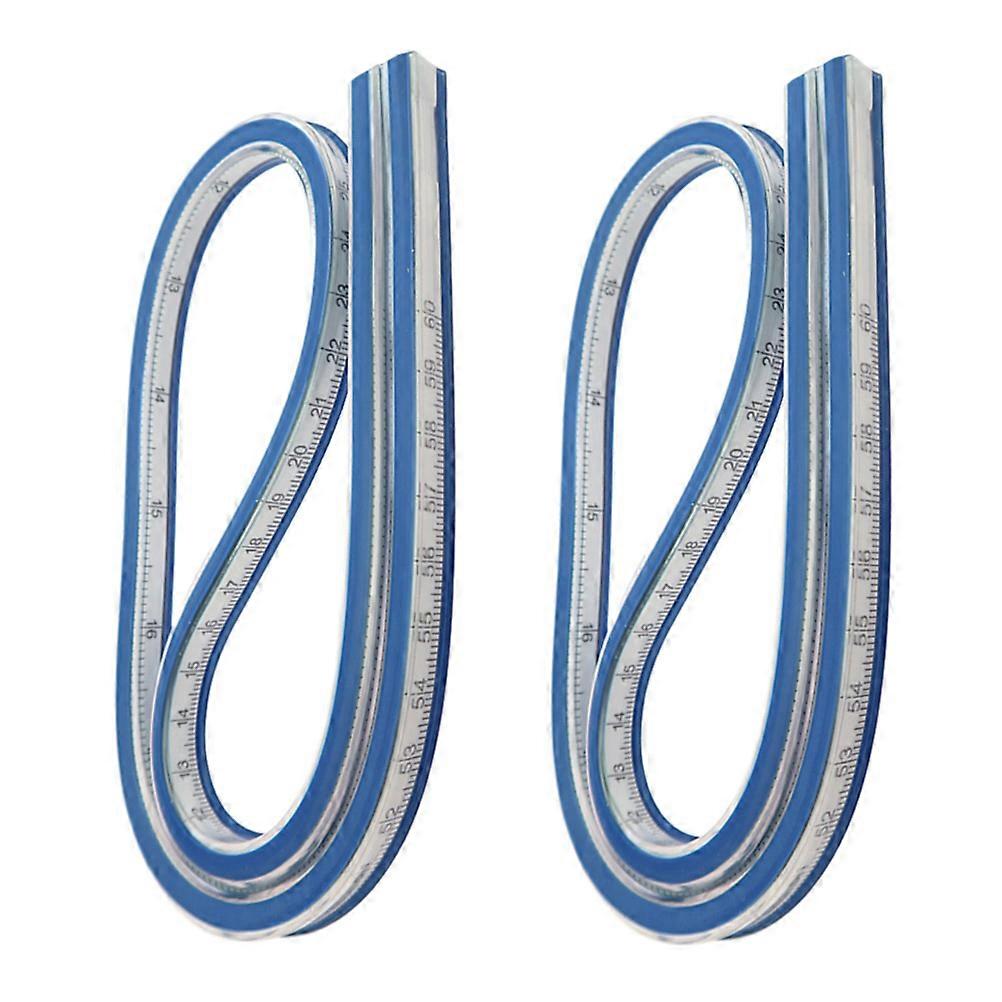 Flexible Curve Ruler 2Pcs for Measuring with Soft Rubber and Metal Material