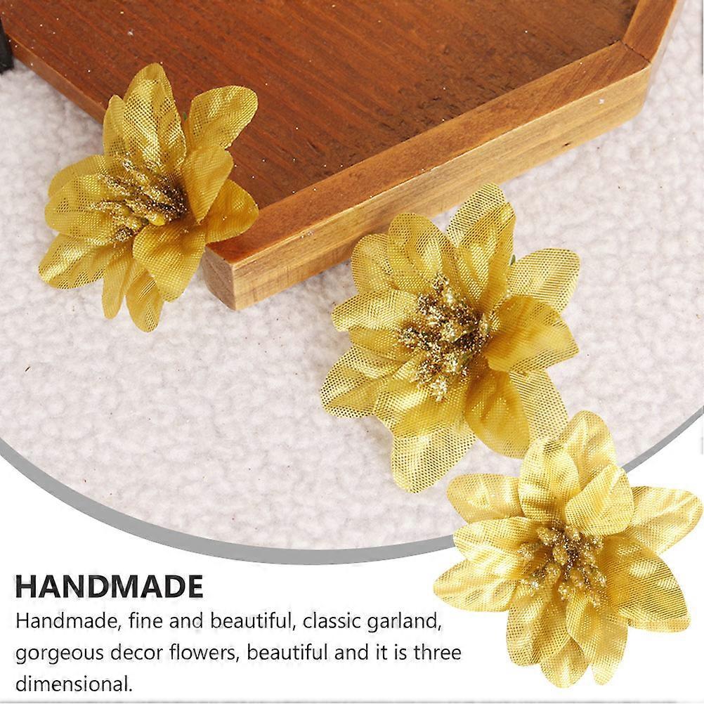 Christmas Artificial Flower Xmas Simulation Flower for Decor 10Pcs Pack