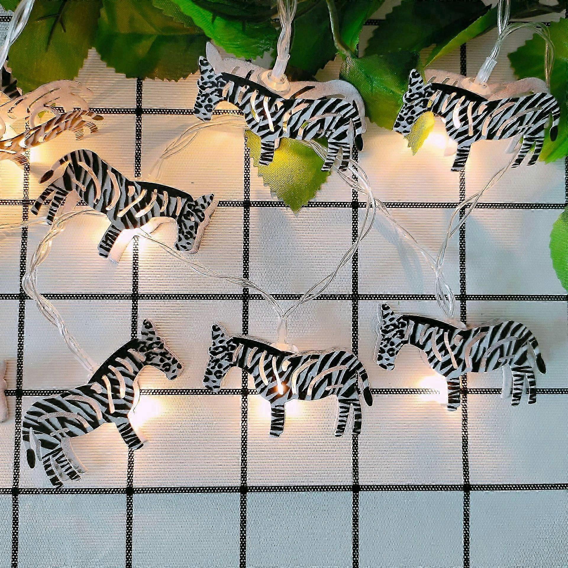 Children's Kids Room Cute Animal Zebra LED String Lights Fairy Decorative Lights for Holiday Wall Window Tree (10m/20LED, Zebra)