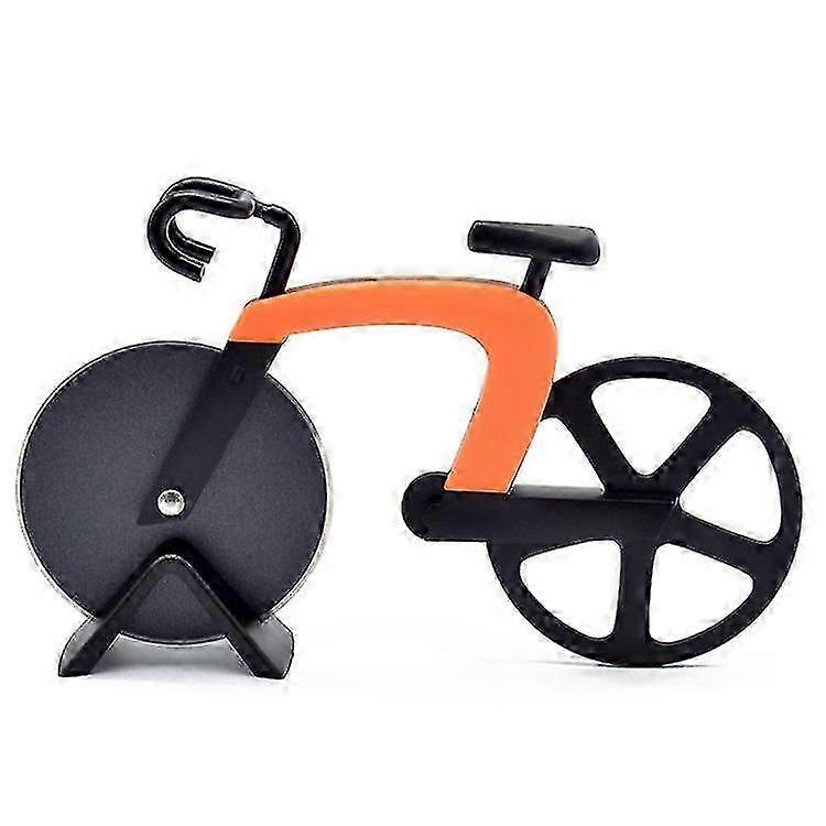 Orange Non-stick Stainless Steel Pizza Cutter Bicycle Pizza Cutter Ideal Decoration And Gift