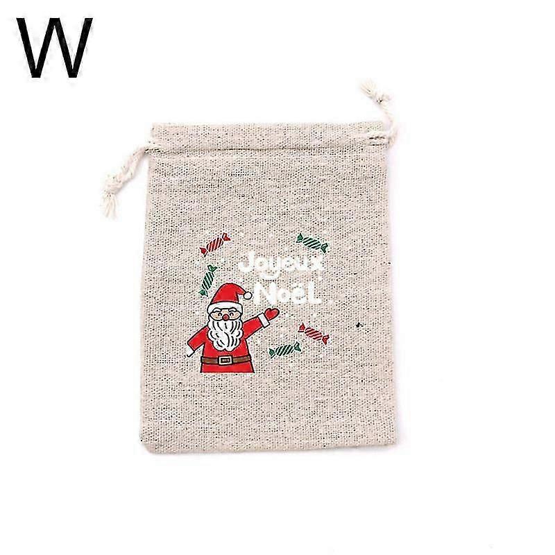 Christmas Linen Bag Candies Drawstring Gift Storage