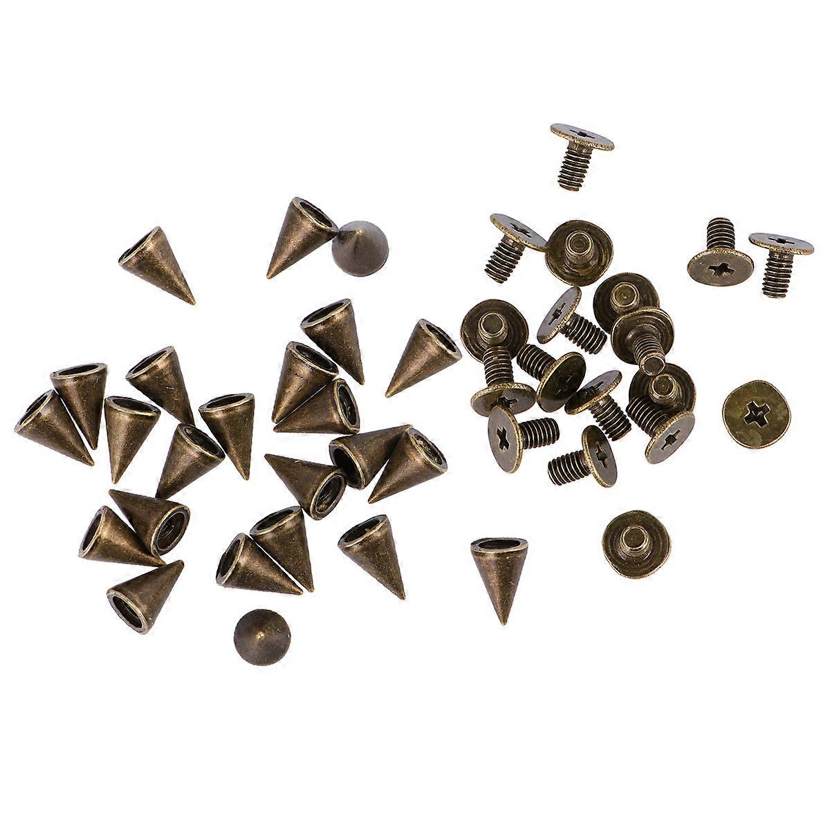 DIY Making Alloy Rivet Punk Screwback Spike 100Set Dark Brown