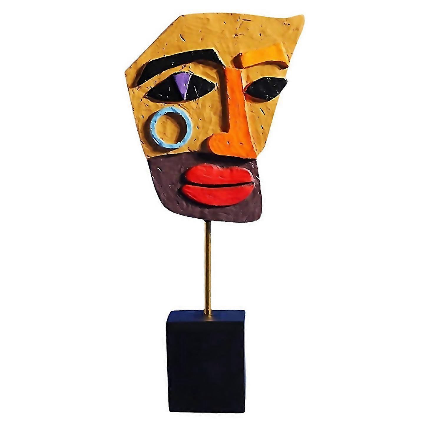 For Modern Abstract Mask Sculpture Home Statue Resin Figure Ornamentsb