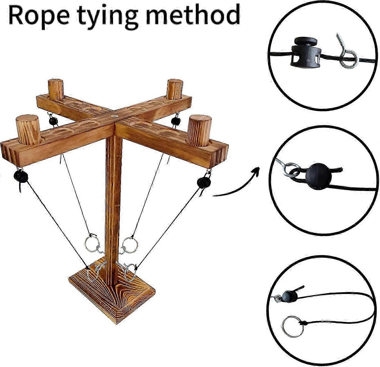 Ring Toss Games for Adults,Wooden Hook and Tossing Game,Hook and Ring Games 2-4-Player PK, Ring Hook Game with Ladder (13 inch) 2025