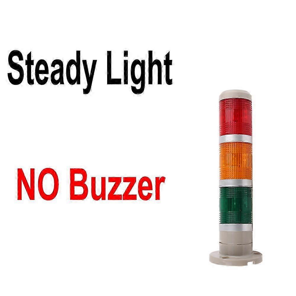 DC12V/24V Industrial Multilayer Warning Signal Tower Stack Lamp Steady Flash light Alarm caution machinery Buzzer/NO AC110V/220V 2025