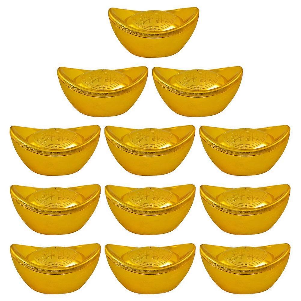 Plastic Ornament Simulation for Decor 12Pcs Golden Toy