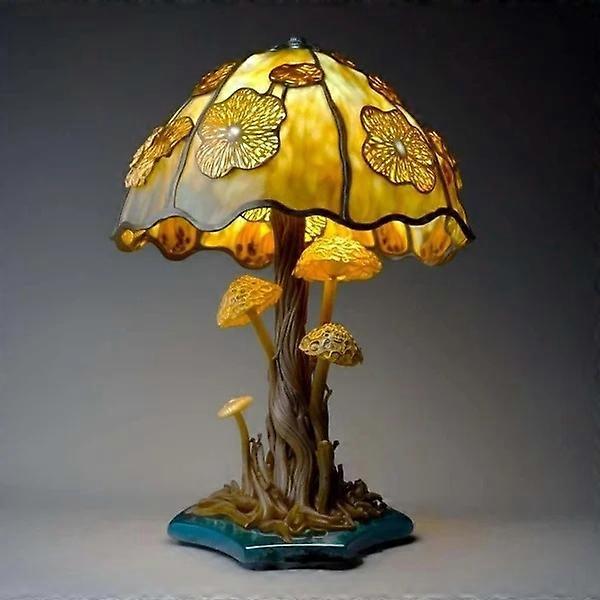 LED colorful mushroom light ornaments USB plug luminous decoration resin statue