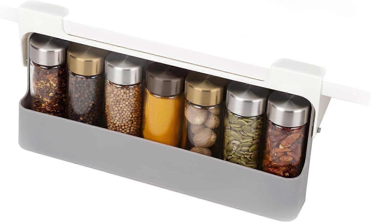 CupboardStore in cupboard, kitchen storage under-shelf Spice Rack, organiser Grey