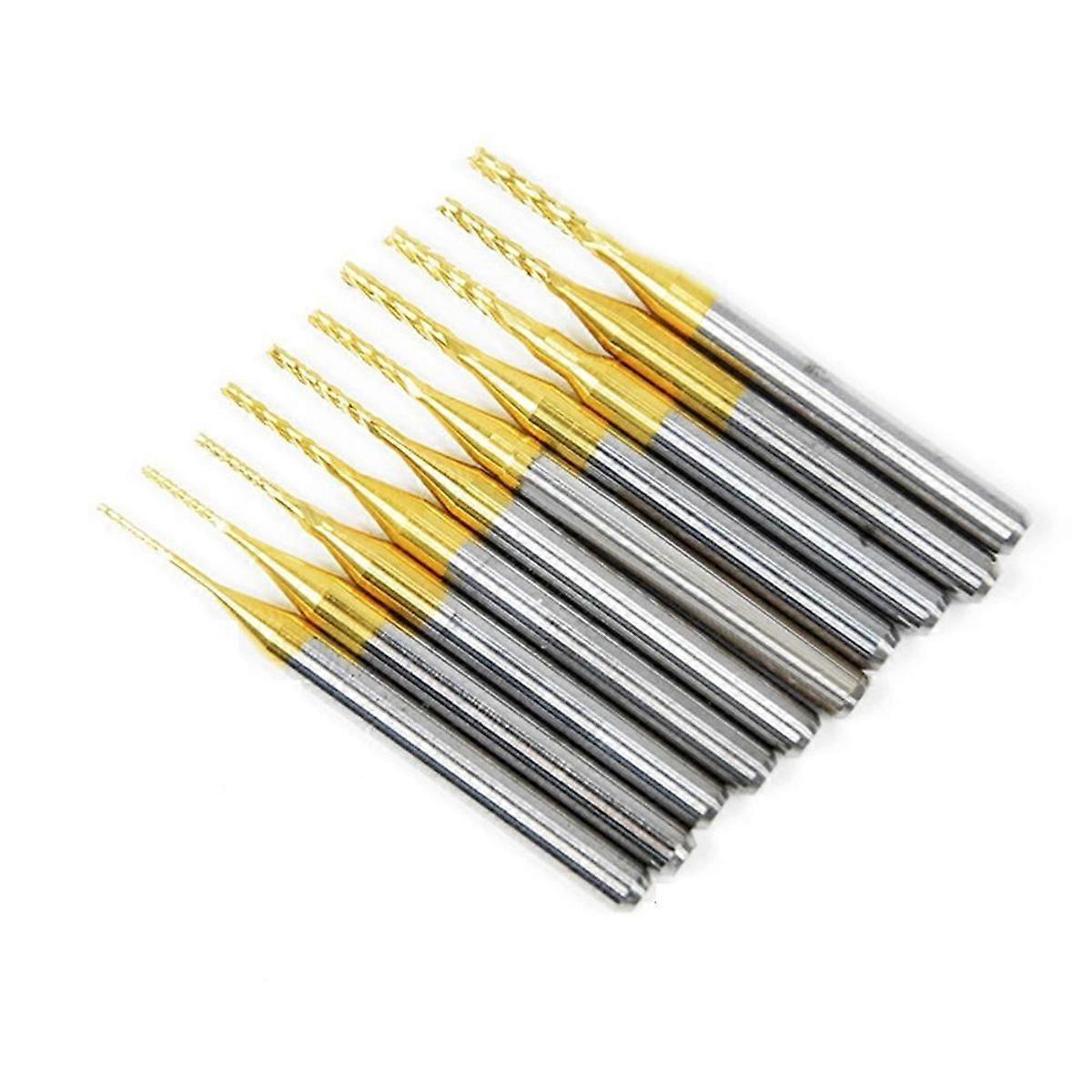 10 Pieces Titanium Coated Engraving Milling Cutter Carbide Bits