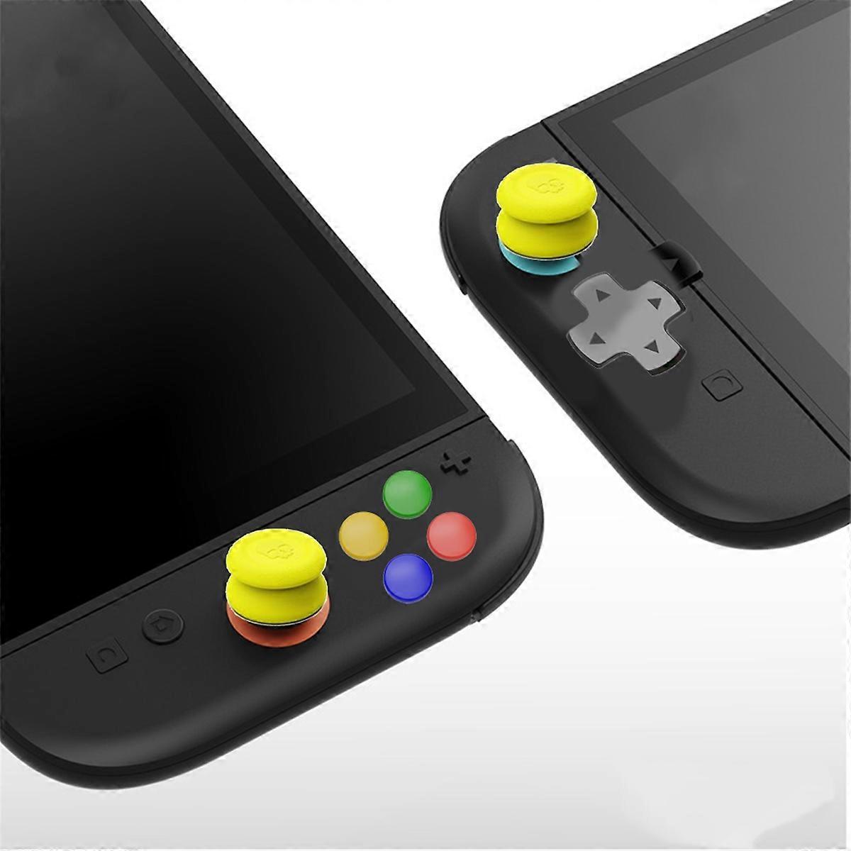 For Switch 2 Split Protective Case Joystick Cap+D-Pad Button Cap Set for Switch 2 D-PAD Color Button