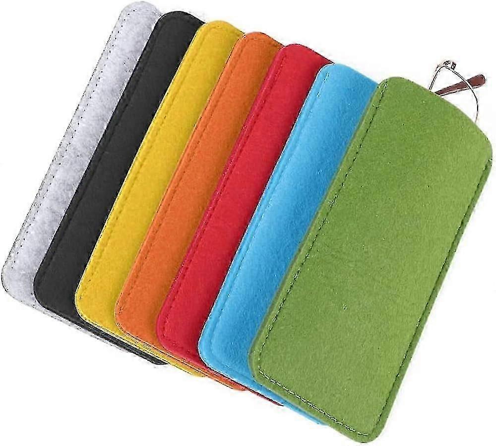 7 Pcs Felt Eyeglass Case - Soft Slip-in Glasses Pouch