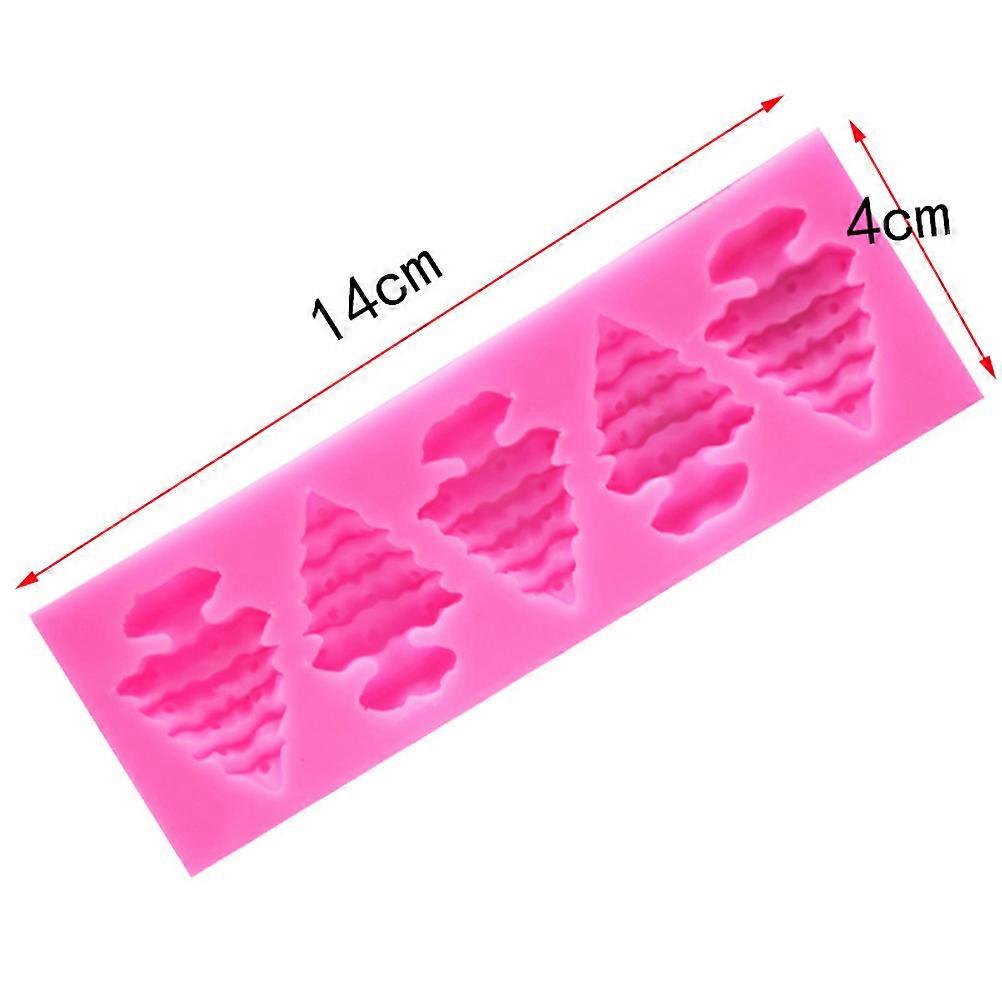 Tree Cake Pan Christmas Tree Shape Baking Mold for Craft Enthusiasts Pink Silicone 1Pcs