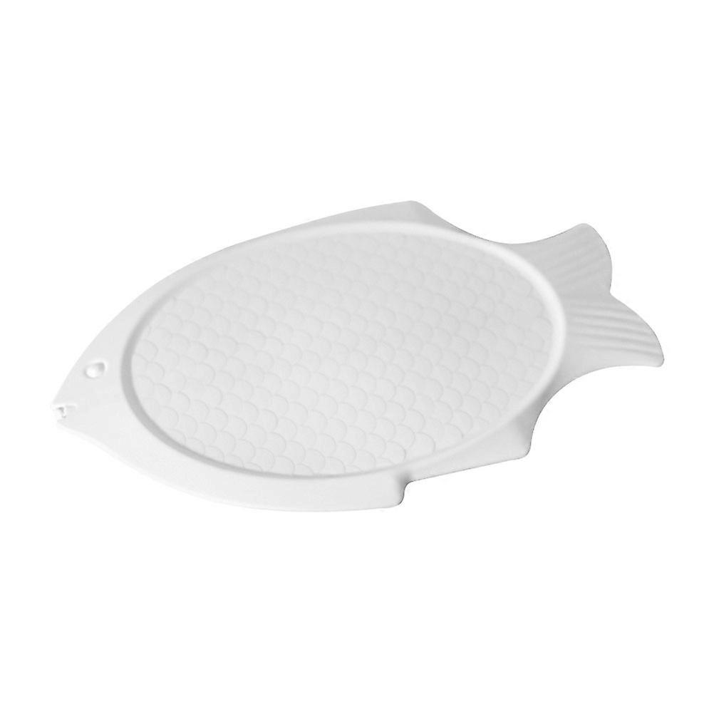 Sushi Plate Fish Shaped for Restaurants White Pet Material Practical 1Pack