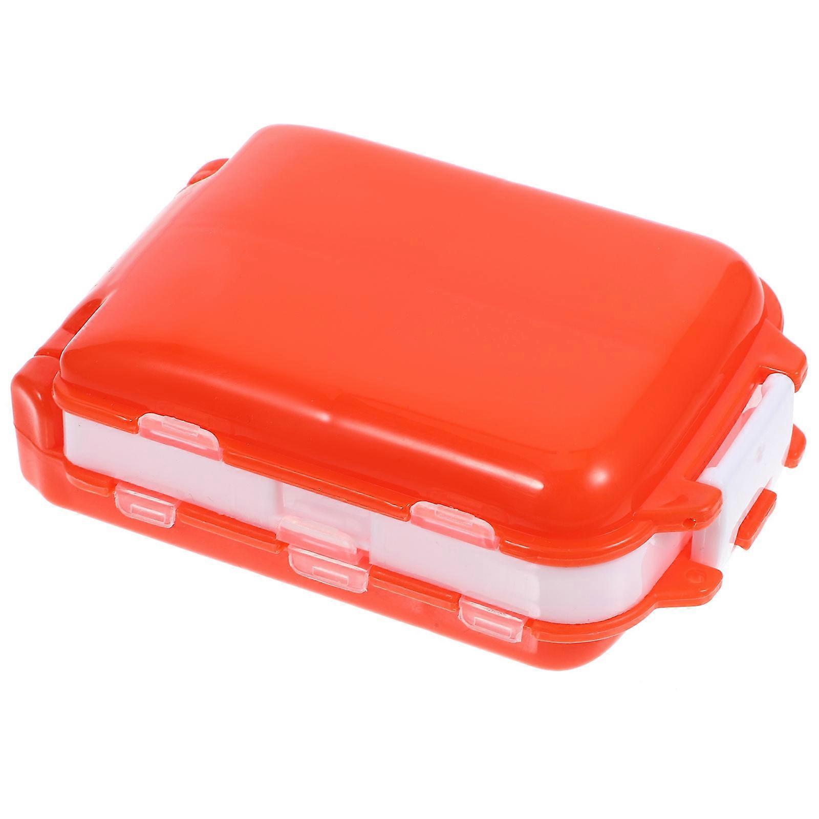 Small Travel Pill Organizer Multi-Grid Design Foldable Orange PP 1Set