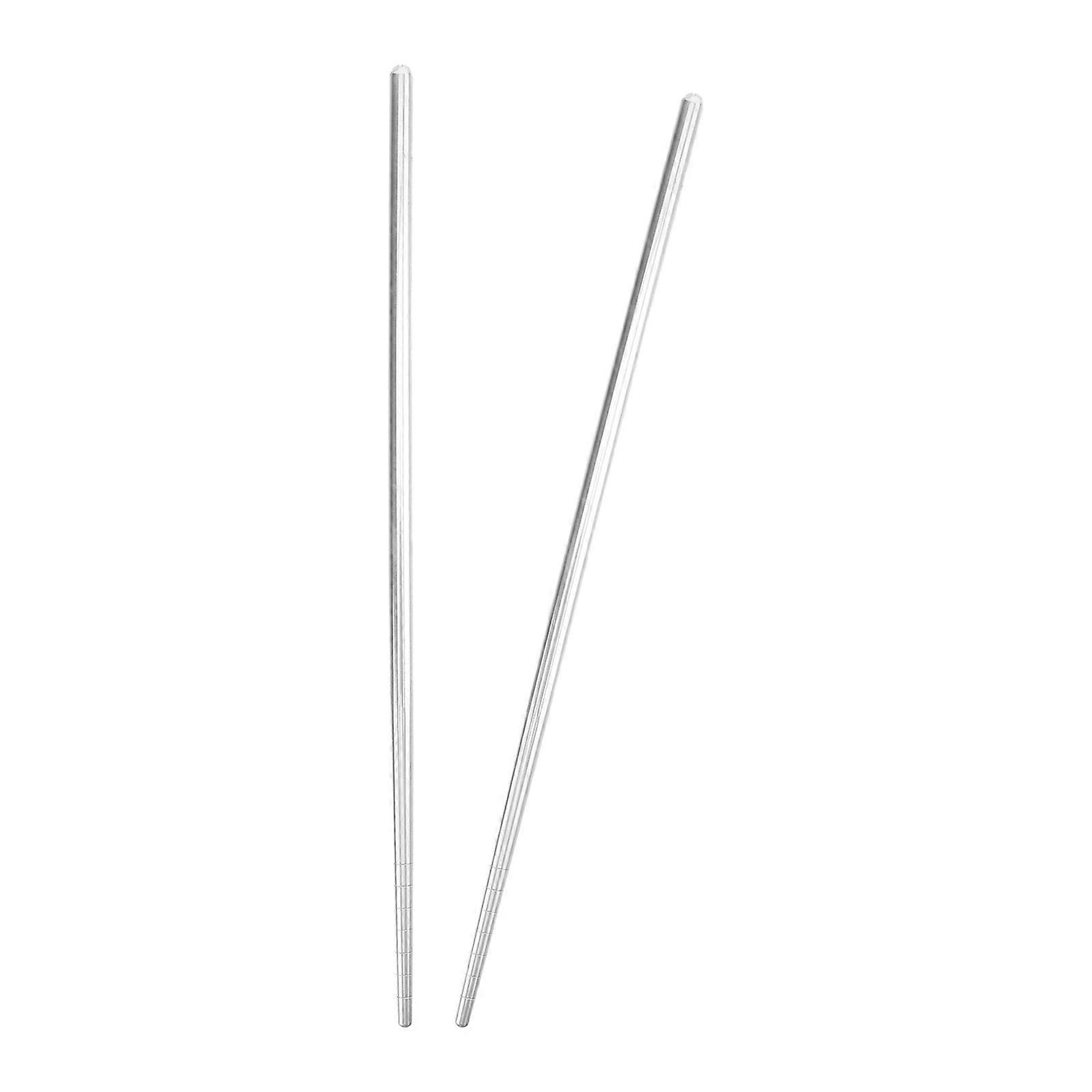 Silver Stainless Steel Chopsticks for Eating Food 2Pcs Portable Reusable Sticks