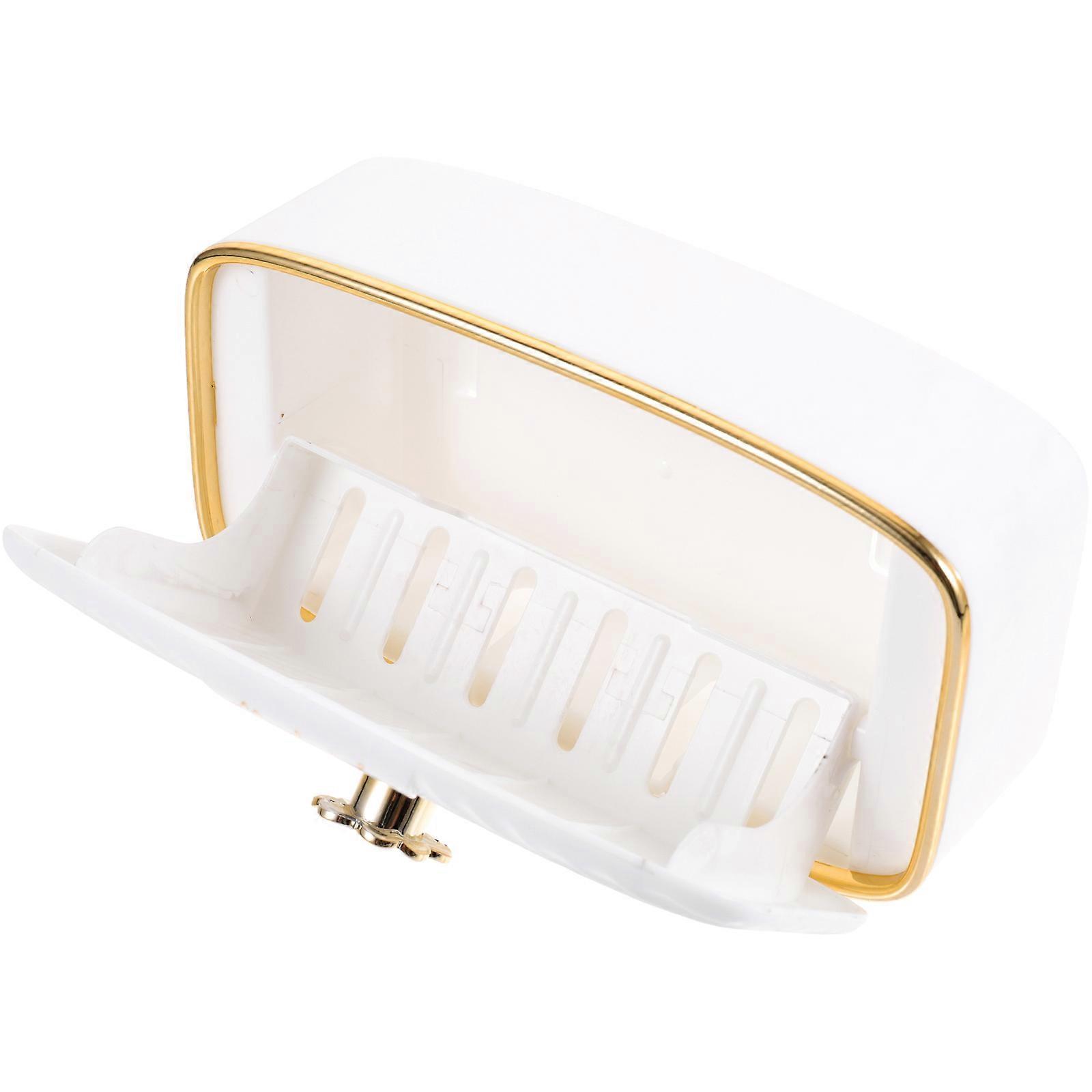 Plastic Soap Box 4Pcs Wall-Mounted Design For Hotel Use 18X10X7CM Soap Storage Efficient Drainage