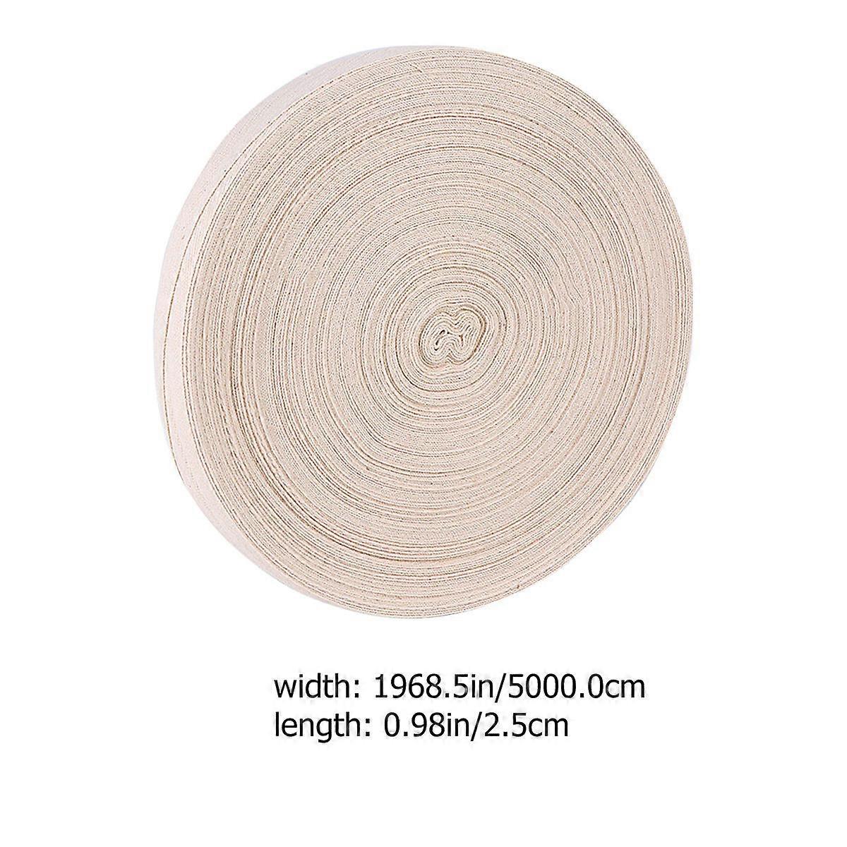 Cotton Webbing Durable Webbing for Decoration 1 Roll Beige