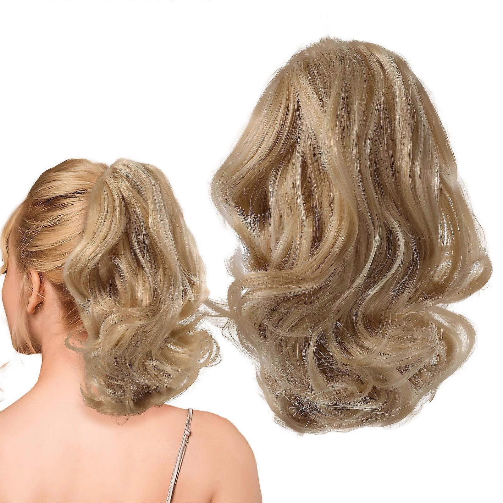 Curly Claw Clip Hair Extension For Daily Life Or Weddings In Golden Color With Realistic Appearance 1Set