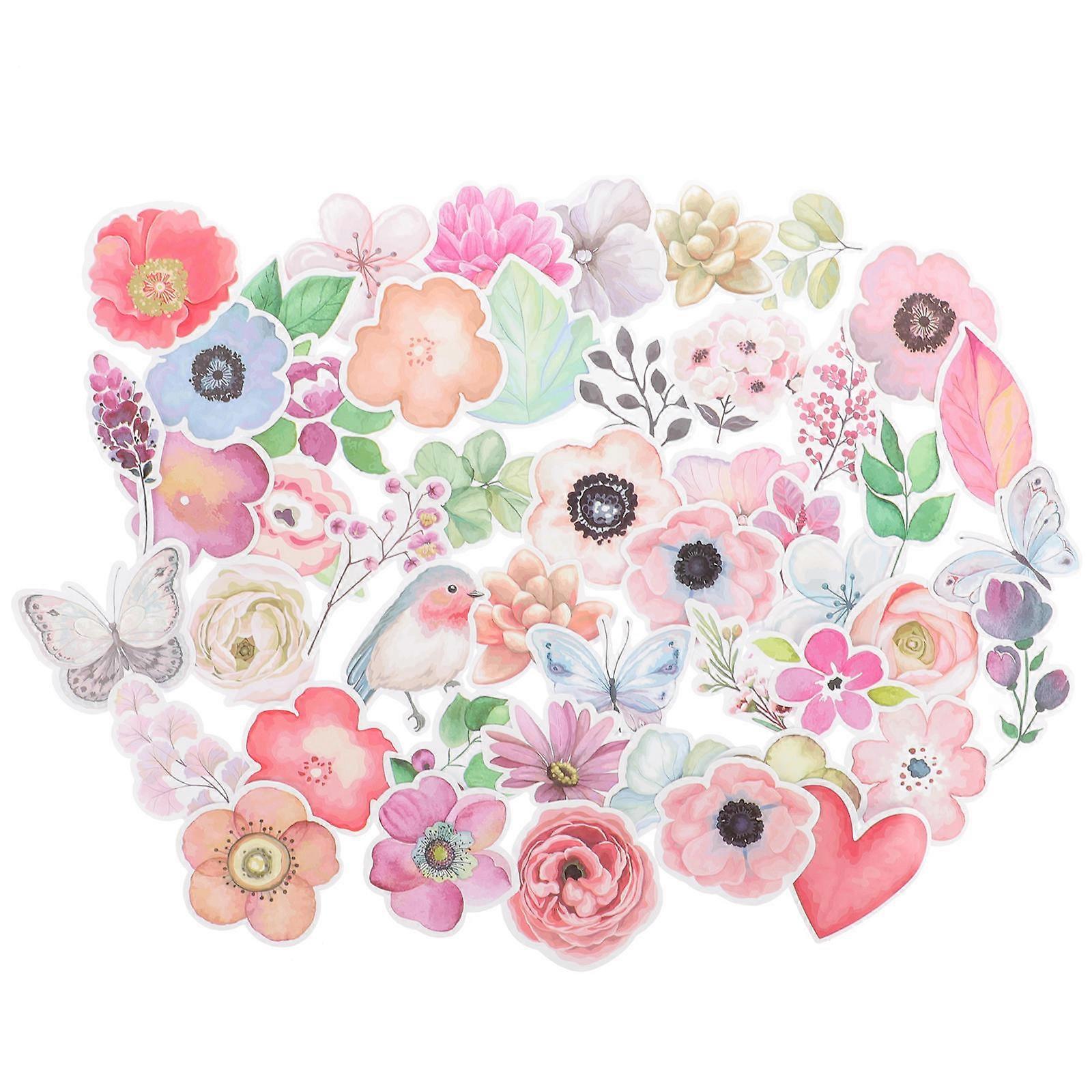 Rectangular Flower Scrapbooking Stickers For Diary Decoration 3 Sets Of PVC Material