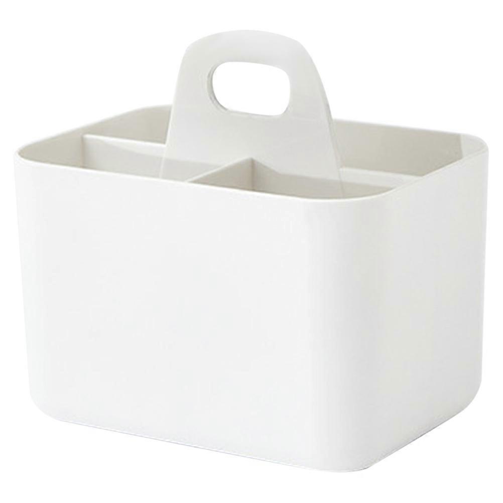 Handle Bathroom Basket 3Pcs Portable White Storage Organizer for Kitchen Use