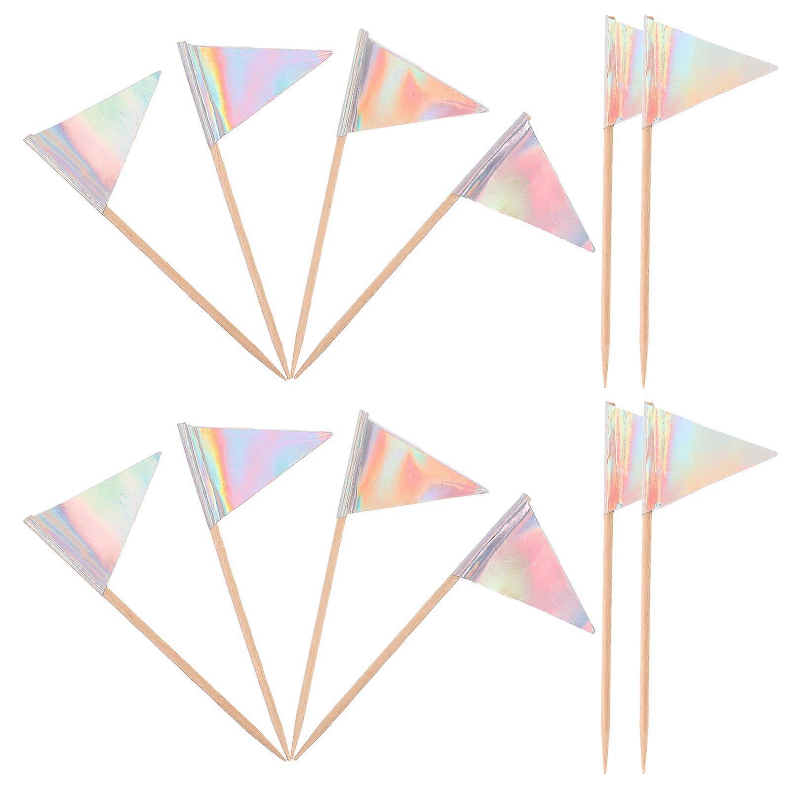 Toothpick Flags Cake Decorations Cupcake Flag Toppers for Celebration 48Pcs