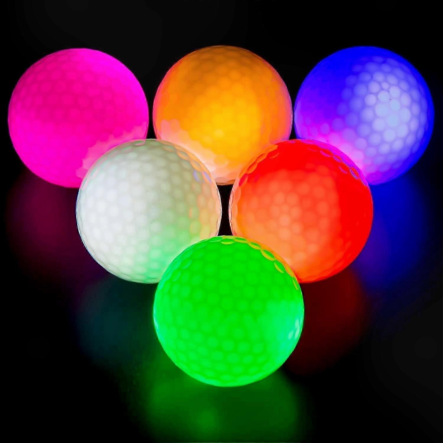 6-Pack Illuminating Golf Balls for Nighttime Practice and Driving Range Sessions