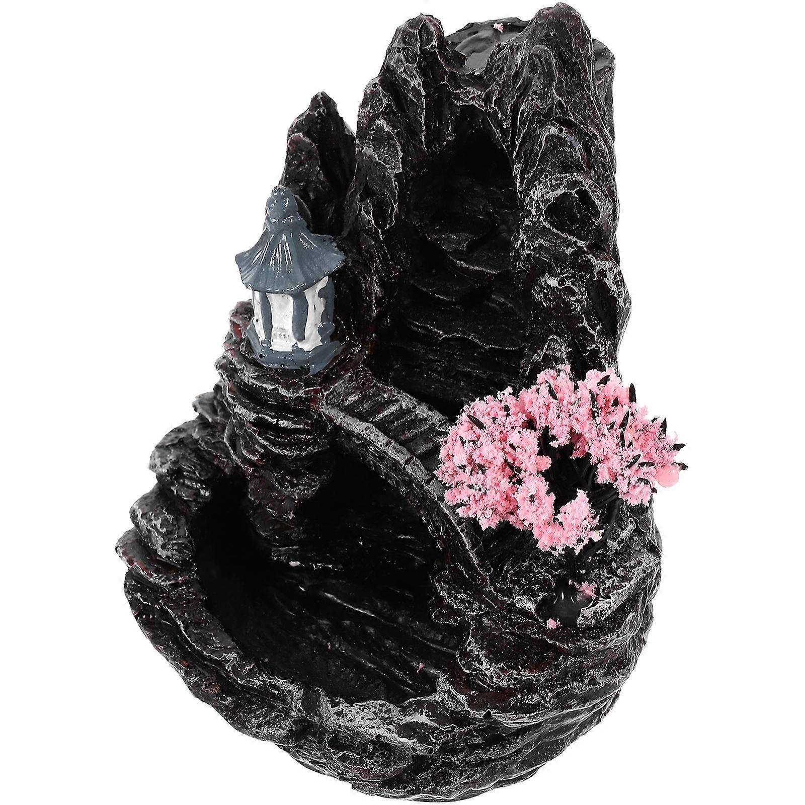 Unique Black Resin Backflow Incense Burner 2Pcs For Relaxation And Meditation Room Air Purification