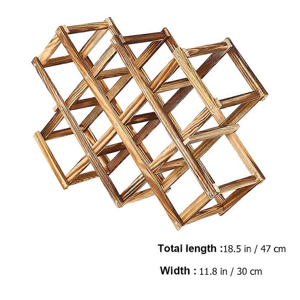 Foldable Wooden Wine Rack for Storage Use 1Pcs Brown Wine Display Stand