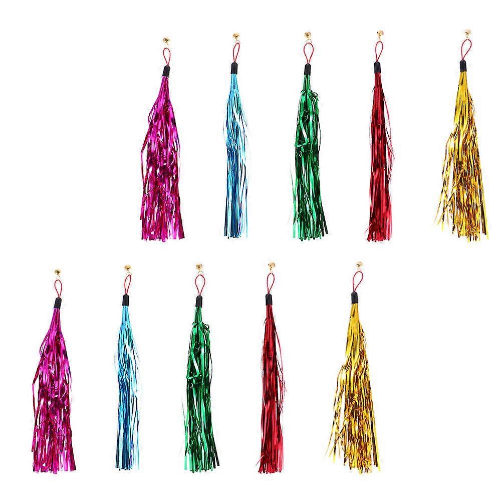 15Pcs Cat Teaser Wand Toy Replacement With Bell Assorted Color Interactive Play For Cats With Hunting Instinct Activation