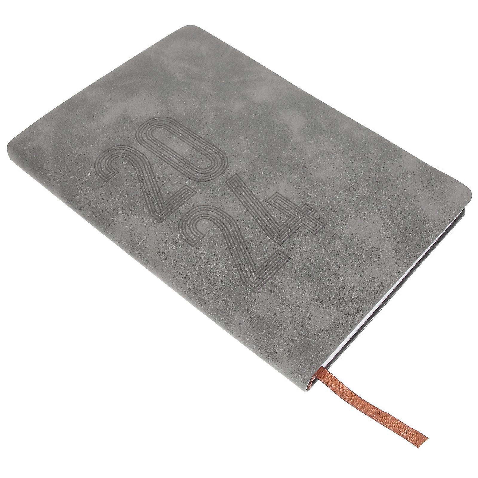 2024 Monthly Planner English Notebook 5Pcs Suitable for Students Teachers Home Use Grey Rectangle Note Taking