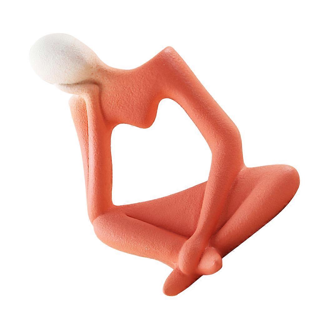 Thinker Vase Ceramic Flower Container for Decor Use Orange Color