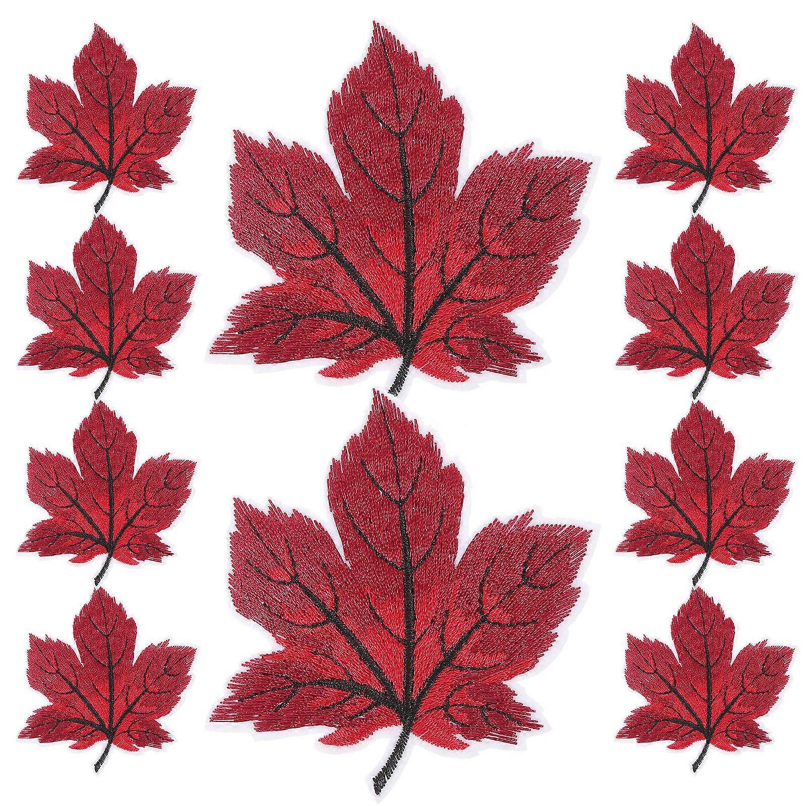 Maple Leaf Patches Leaf Iron on Patches for Clothes 50Pcs Set