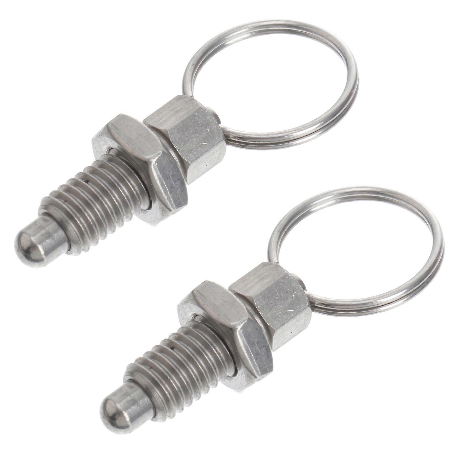Spring Loaded LHFSS-8-1.25-5 Mechanical Industry 2X0.8X4.7cm Silver 2Pcs