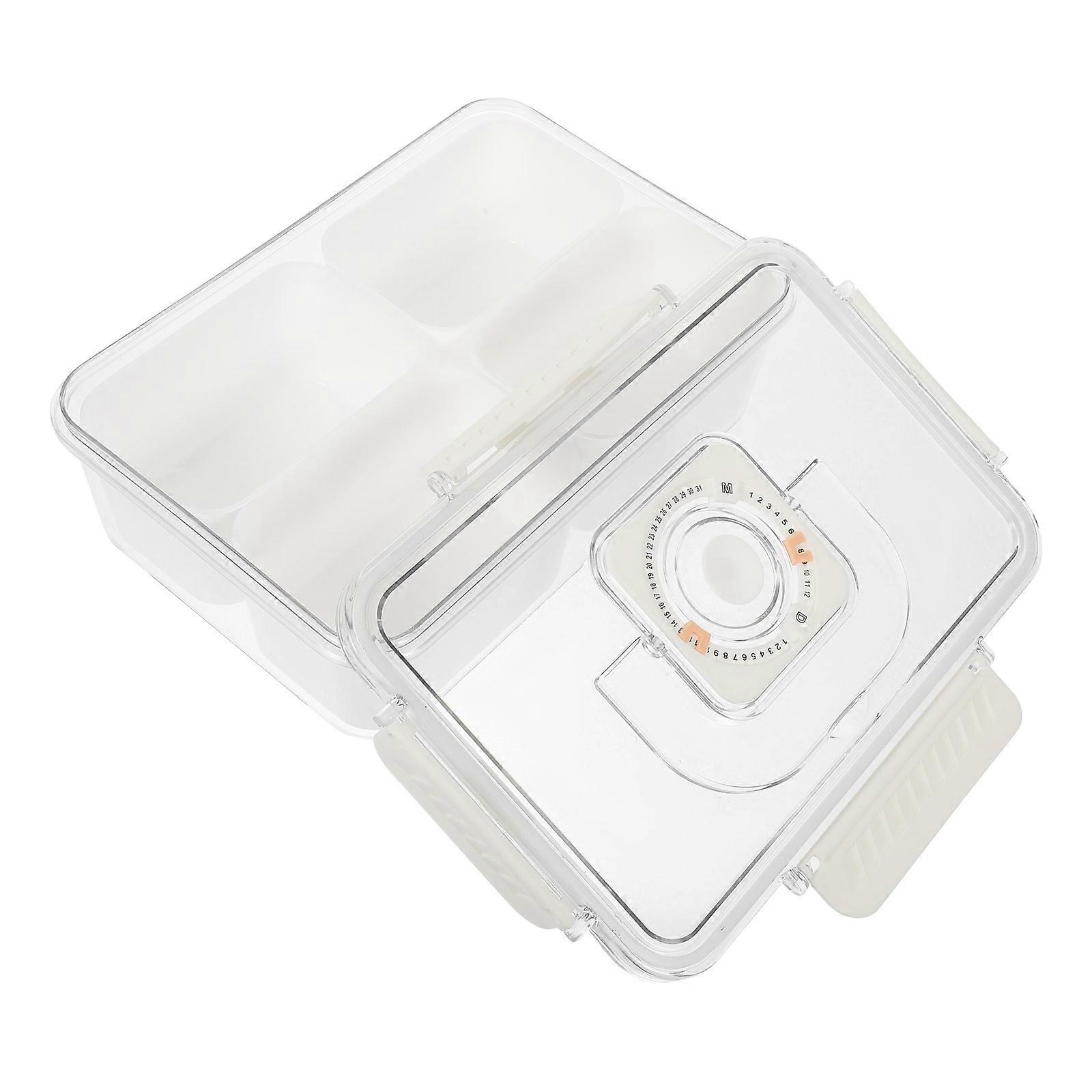 Transparent Plastic Compartments Spice Organizer for Storage Use 2Pcs