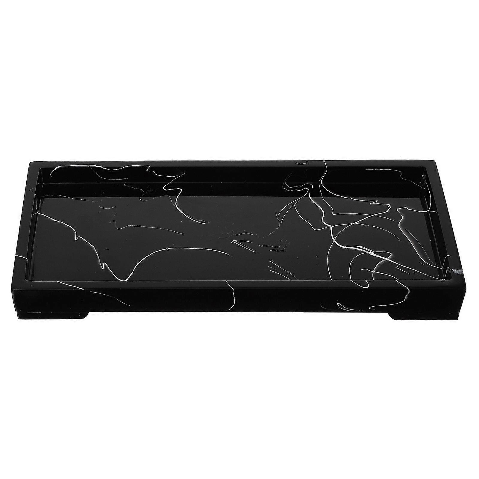Storage Tray Black Bathroom Storage Plate for 3Pcs Home Use