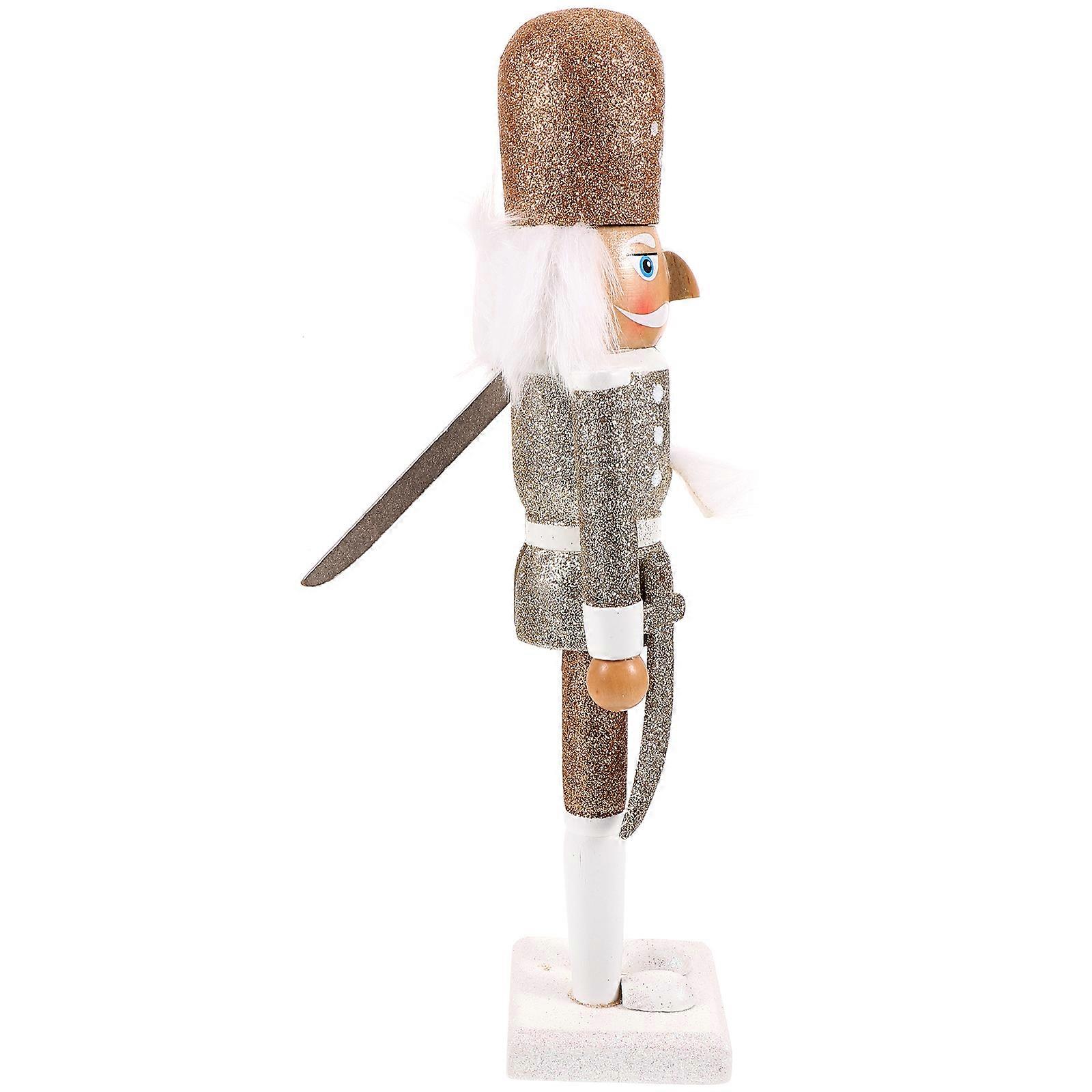 Wood Nutcracker Nutcracker Decoration with 4Pcs for Xmas Table Ornaments